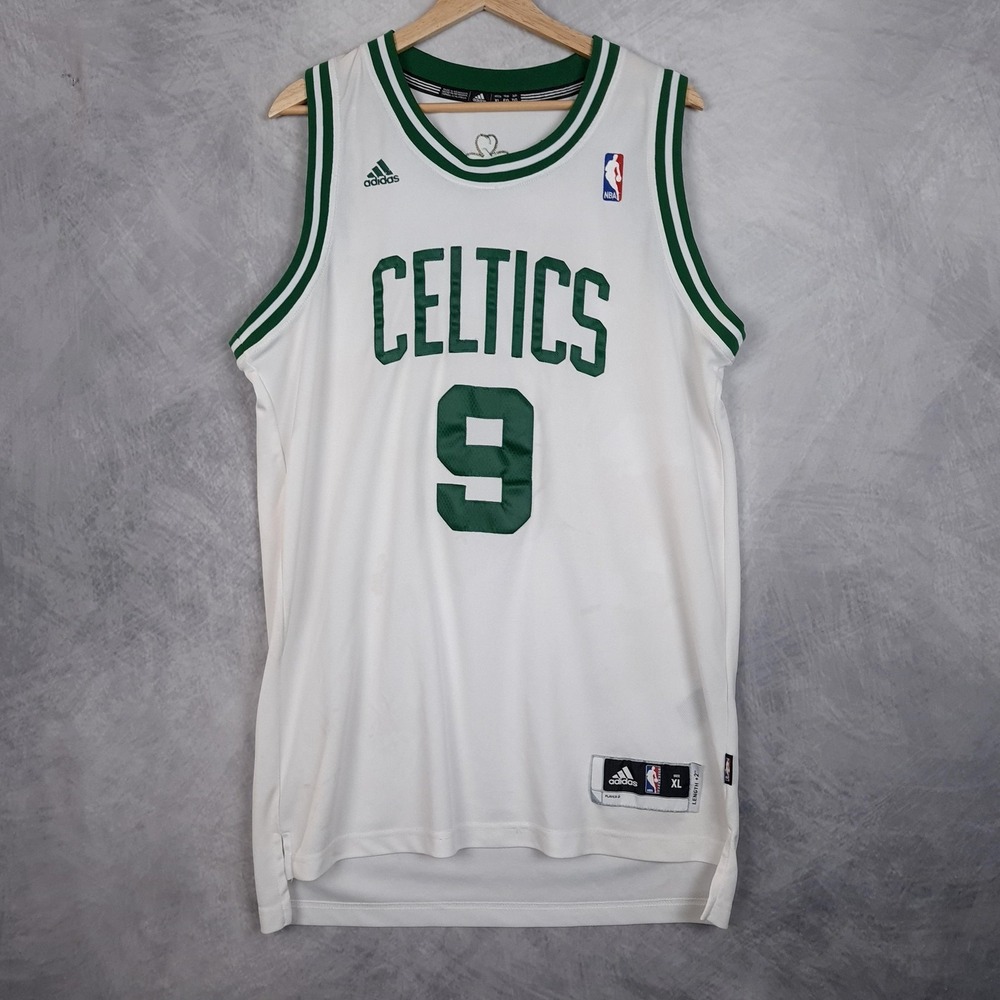 Boston Celtics Jersey Mens XL White NBA Basketball Adidas Rajon Rondo 9 Stitched
